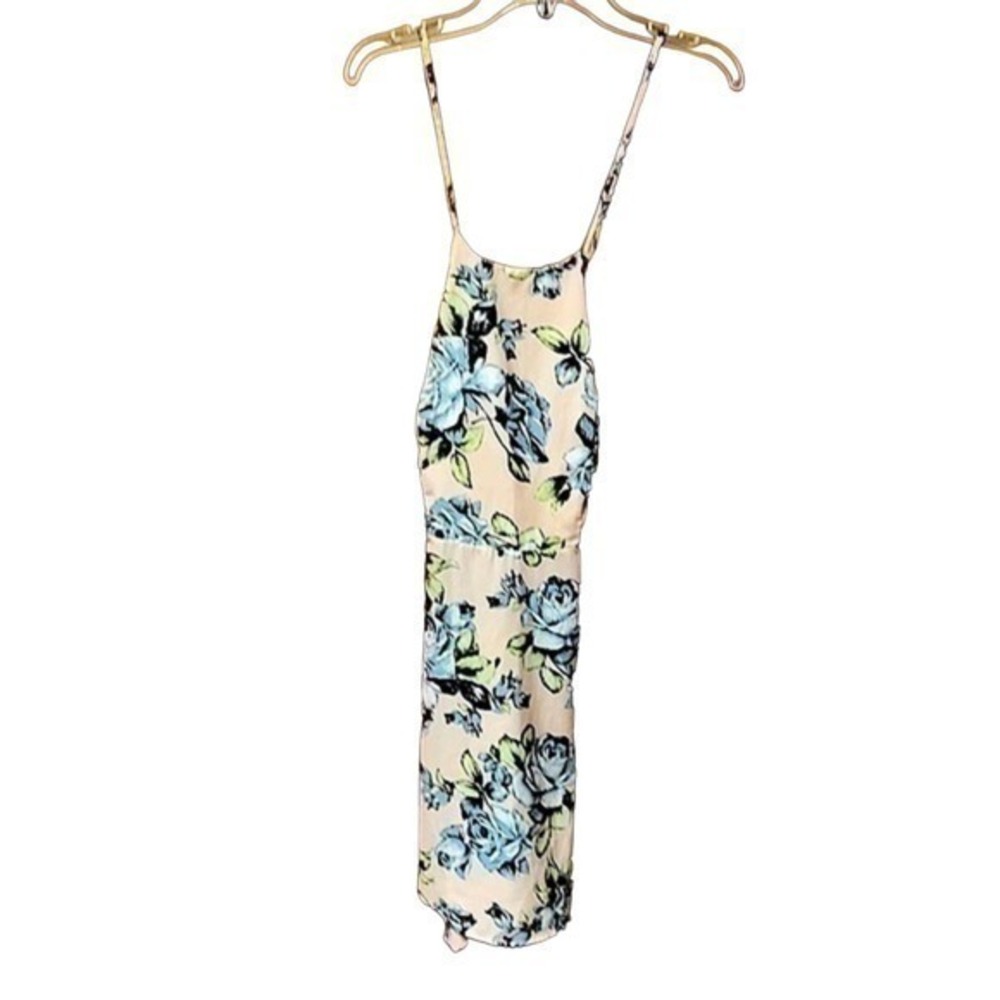 URBAN OUTFITTER THE VINTAGE SHOP PINK FLORAL CRISS CROSS BACK SUNDRESS SZ SMALL
